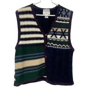 Christopher & Banks Multicolor Knit Cardigan Vest